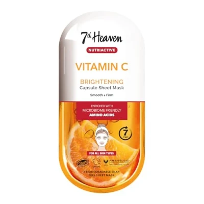 Image of 7th Heaven Vitamin C Nutriactive Brightening Sheet Mask Enriched with Amino Acids to Smooth and Firm Skin