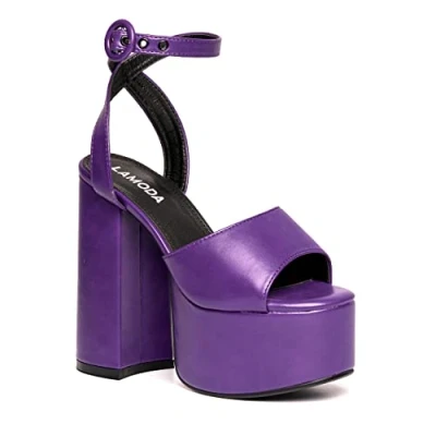 Image of LAMODA Women&#039;s All for You Extreme Heeled Sandal, Purple Pu, 8 UK