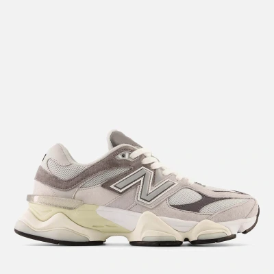 Image of New Balance 9060 Unisex Trainers, Size: 8, Grey Leather and textile