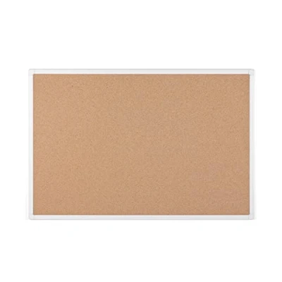 Image of Bi Office Anti Microbial Cork Board Maya, White Aluminum Frame, 60 x 45 cm