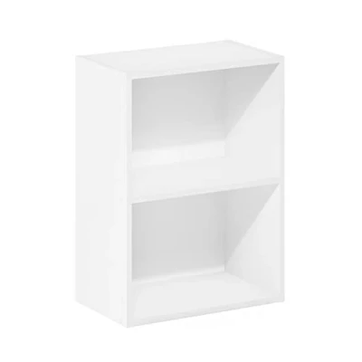 Image of Furinno Luder 2 Tier Open Shelf Bookcase, White