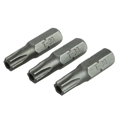 Image of Security S2 Grade Steel Screwdriver Bits T30S x 25mm (Pack 3)