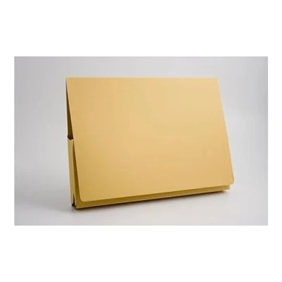 Image of Exacompta Ref 211/8003Z Guildhall Full Flap Pocket Wallet, Protects Documents, 355 x 253mm, 420gsm Heavyweight Sprint Manilla, Brief Size, Blue Angel Certified Yellow, Pack of 25