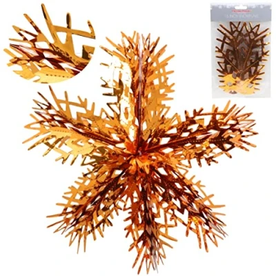 Image of Christmas Concepts® 16 (1.3ft) Large Foil 3D Snowflake Hanging Decoration Trimming (Copper)