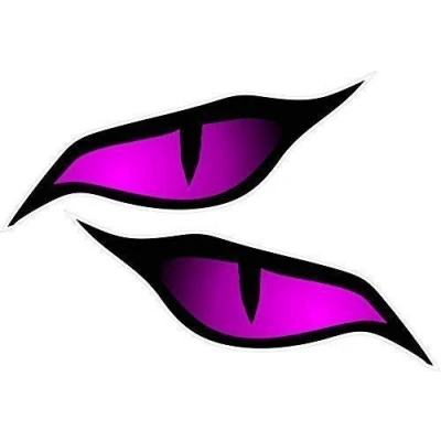 Image of CT Design Pair Of Evil Eyes Eye Stickers Pink In Colour Vinyl Car Motorbike Helmet Sticker Decal each 70x30mm