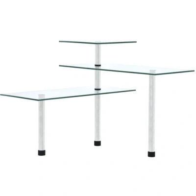 Image of vidaXL 3 Tier Corner Kitchen Shelf Tempered Glass