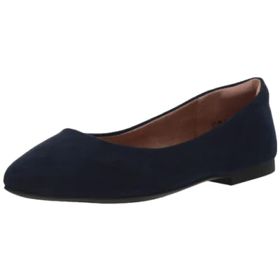 Image of Amazon Essentials Women&#039;s Pointed Toe Ballet Flat, Navy, 7.5 UK Wide