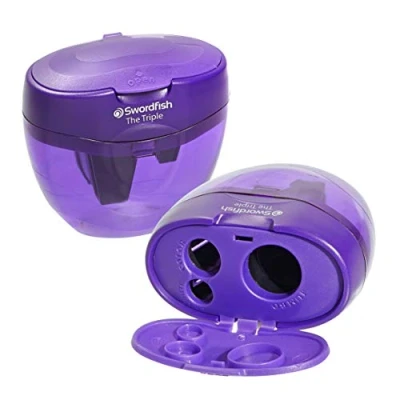 Image of Swordfish ‘The Triple’ Three Hole Pencil Sharpener with Mess Free Canister [Pack of 10] 8 16mm [40228]