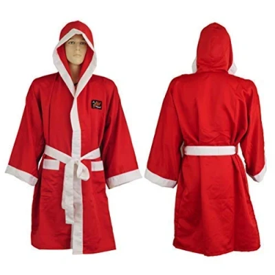 Image of Playwell Boxing Gown 100% Satin Full Length Red Large