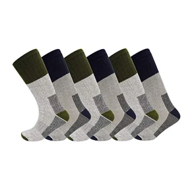 Image of Sock Stack 6 Pairs Of Men&#039;s Merino Wool Socks, All Season Thermal Hiking Trekking 6, Style UK 11