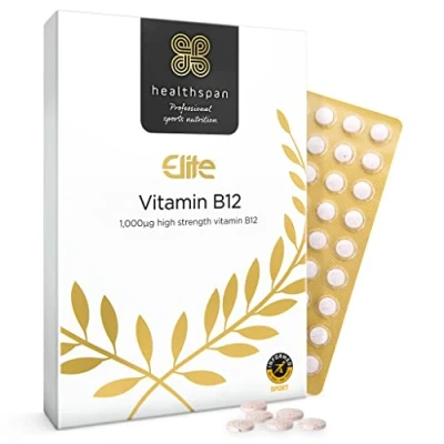 Image of Healthspan Elite Vitamin B12 1,000µg 120 Tablets Official Partner of The All Blacks Reduces Tiredness &amp; Fatigue Immune Health Informed Sport Accredited Vegan