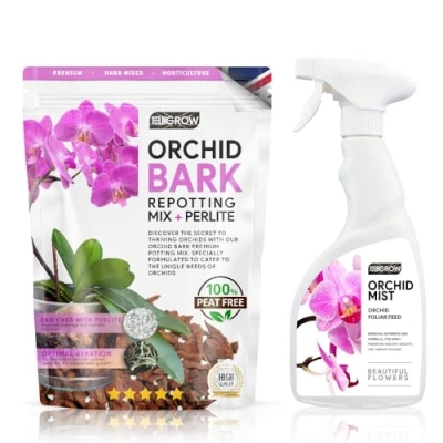 Image of Premium Orchid Care Combo: 1L Bark &amp; Mist Optimal Hydration Growth for UK Orchids