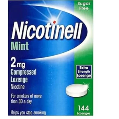 Image of Nicotinell Nicotine Lozenge, Quit Smoking Aid, Sugar Free Mint Flavour, 2 mg, 144 Pieces