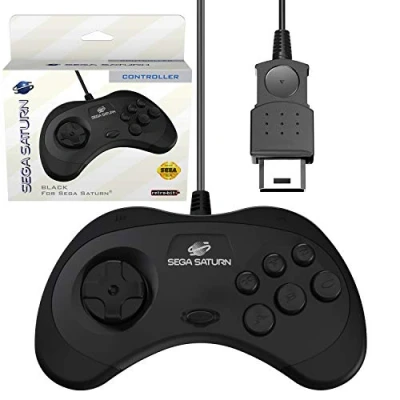 Image of Retro Bit Official Sega Saturn Controller Pad for Original Port Black
