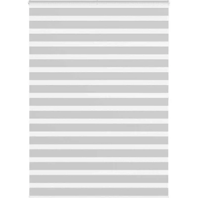 Image of vidaXL Zebra Blind Light Grey 165x200 cm Fabric Width 160.9 Polyester