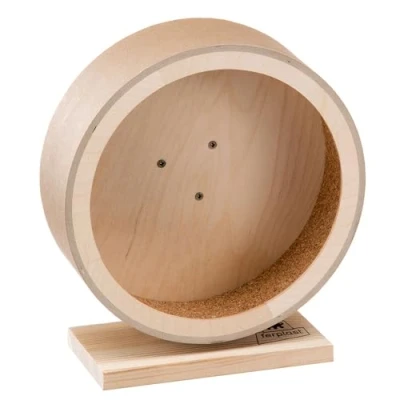 Image of Ferplast Wooden Hamster Wheel, Toys Hamsters Mice, Running Wheel Diameter 21 cm