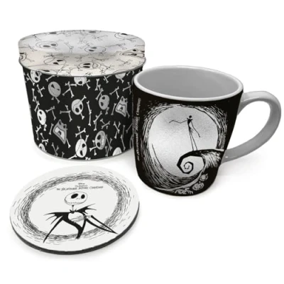Image of Pyramid International The Nightmare Before Christmas Gift Set Includes 11oz/312ml Mug &amp; Coaster in Keepsake Tin Excellent for Disney Fans One Size
