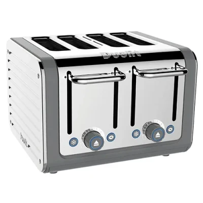 Image of Dualit Architect 4 Slot Grey Body With White Panel Toaster