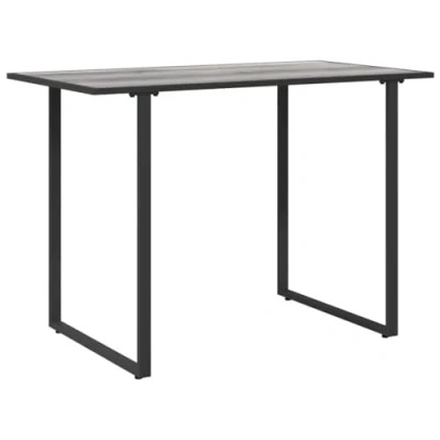 Image of vidaXL Grey Wood and Metal Outdoor Table Rectangular Patio Dining Furniture for Garden, Balcony, Deck (55x100x70 cm)