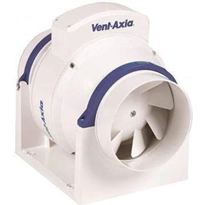 Image of Vent Axia 17104010 / 220 240V ACM100 100mm In Line Mixed Flow Fan (White/Blue)