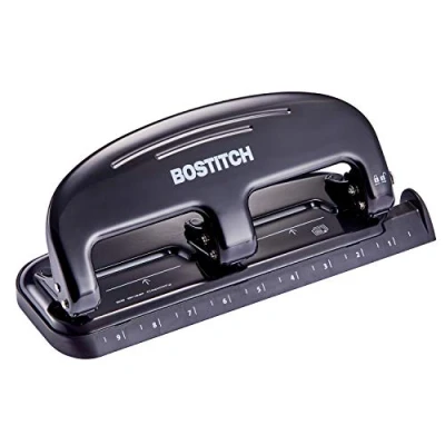 Image of Bostitch EZ Squeeze™ 20 Sheet 3 Hole Punch, Silver/Black (HP20)