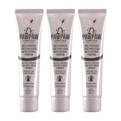 Image of Dr. PawPaw Shimmer Balm 25ml x3 Multipack Multi Purpose Balm, Lip Tinted Skin Highlighter, Smooth Skin, Cracked Lips, Vegan Beauty, Ethical Beauty
