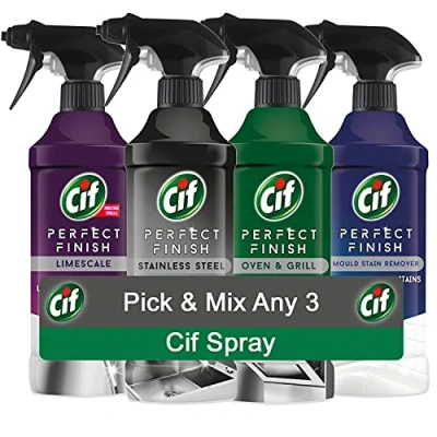 Image of CIF Cleaning Bundle of Stainless Steel, Anti LimeScale, Oven &amp; Grill or Mould Spray, 435ml Pick Any 3
