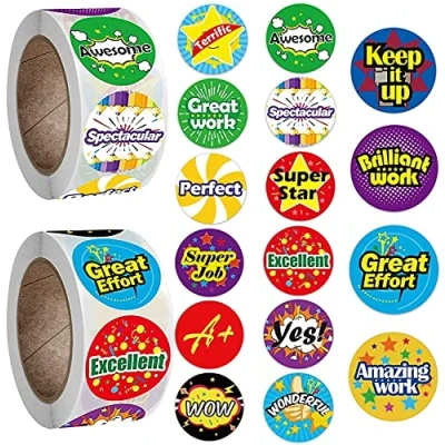 Image of 1000 PCS Reward Stickers for Teachers, School Kids in 16 Designs, Motivational Teacher Supplies Training Children Student Classroom