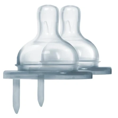 Image of Pura Kiki Slow Flow Wide Neck Natural Vent Silicone Teat (2 Piece)
