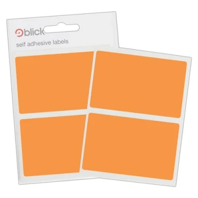 Image of Blick Labels, Fluorescent Red, Self Adhesive Stickers, Rectangular, 50mm x 80mm, 8 for Home, Office, Family, School, Holiday Calendar Organising, Planner, Rewards Chart, Colour Coding