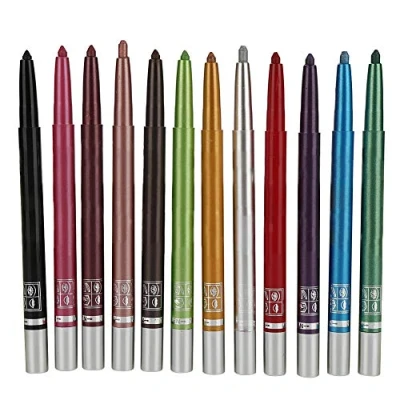 Image of Coloured Eyeliner,12 Colours Eyeliner Pencil Set,Waterproof Highly Pigmented Long Lasting Eye Liners Makeup,Eyebrow Eyebrow Lip Liner Pen Makeup Cosmetic Set Kit Tool