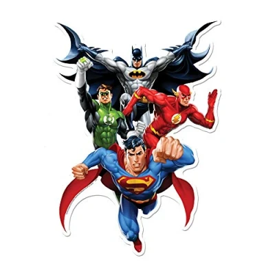 Image of STAR CUTOUTS DC Comics WA013 Justice League Wall Art Cardboard Cutout Perfect for Birthdays, Gifts, Parties &amp; Fans Superman Batman The Flash Green Lantern 81cm Tall 57cm Wide, Solid