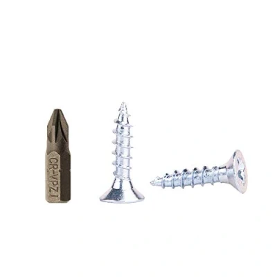 Image of (Pack of 1000 pcs) Zinc Plated Steel Wood Screws 3.5 x 16 mm, Pozi Drive Head Screws, Fasteners, Countersunk, Chipboard (1000)