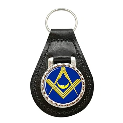 Image of Masonic Lodge Junior Deacon Leather Key Fob