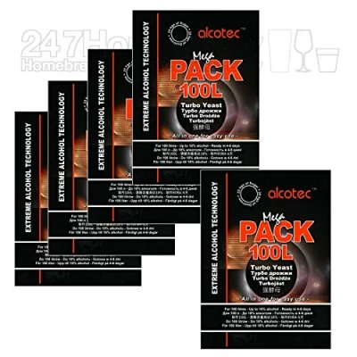 Image of 5X Alcotec Mega Pack 100L Turbo Yeast All in One 18% 4 6 Days