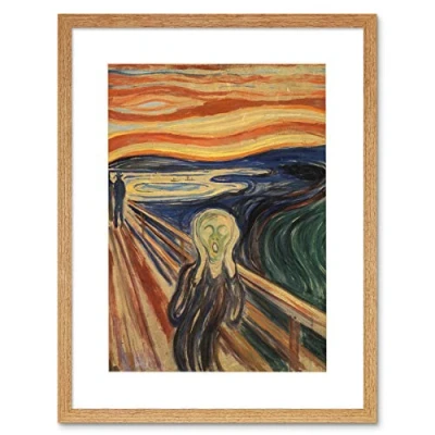 Image of Wee Blue Coo Edvard Munch Scream Artwork Framed Wall Art Print 12X16 Inch
