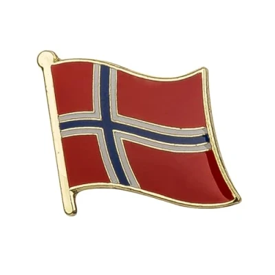 Image of Norway National Flag Metal Enamel Pin Badge Lapel