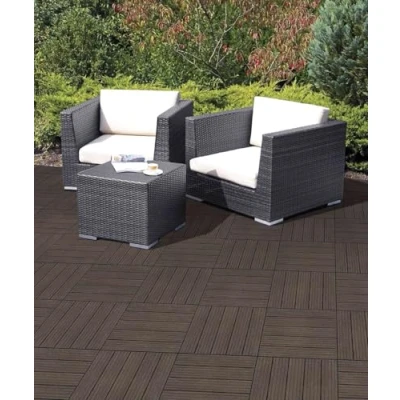 Image of Nicoman Garden Decking Tiles Cosmopolitan Patio, Terrace, Hot Tub Deck Interlocking Recycled Cosmo Composite Outdoor Drainage Flooring (Brown, 30 x 30cm, 10x)