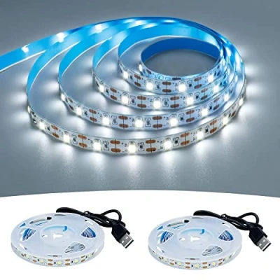 Image of GOMING 5V USB LED Strip Light Cool White 6000K Powered 4M (2pcs x 6.6ft) 240LEDs Flexible SMD2835 High Brightness No Waterproof IP20 Tape Lights