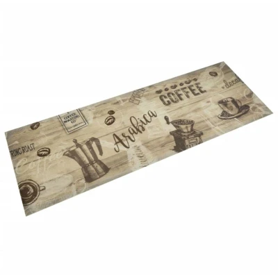 Image of vidaXL Kitchen Rug Washable Coffee Brown 60x180 cm Velvet