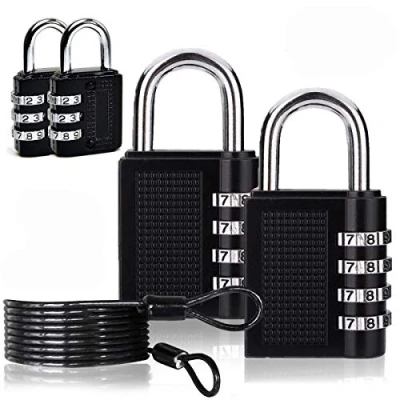 Image of 4 Pack Combination Lock, Digit Code Travel 3 Luggage Locks, Locks Padlock Best for School Gym Locker,Luggage Suitcase Baggage Locks,Filing Cabinets,Toolbox,Case