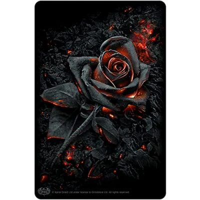 Image of Spiral Burnt Rose Greet Tin Metal Cards L