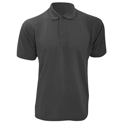 Image of Kustom Kit Mens Short Sleeve Polo Shirts, Graphite, XXXX Large. KK403