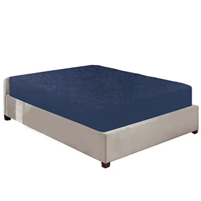 Image of Luxury Bedding Brushed Cotton Flannelette Deep Fitted Sheets 25CM/10 Box Fit in 12 Colours Single Double King Super (Navy, Double)