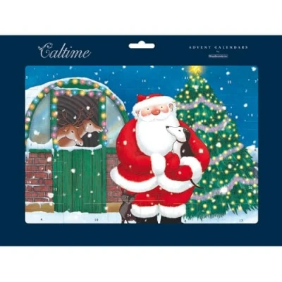 Image of Traditional Advent Calendar Jolly Santa Christmas Gift Idea 606854 Caltime by Woodmansterne