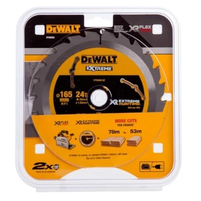 Image of Dewalt DT99560 QZ Hojas para Sierra Circular portátil XR Extreme RUNTIME 165mm x 20mm 24D, black/yellow