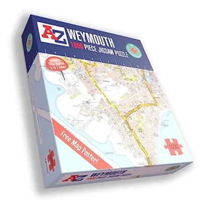 Image of A to Z Map of Weymouth jigsaw Puzzle For Adults 1000 Piece Gift Puzzles,