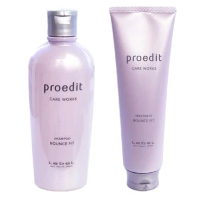 Image of Lebel Proedit Care Works Hair Shampoo 300ml &amp; Ttreatment 250ml Set Bounce Fit (Green Tea Set)