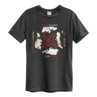 Image of Amplified Unisex Adult Blood Sugar Sex Magik Red Hot Chili Peppers T Shirt (S) (Charcoal)