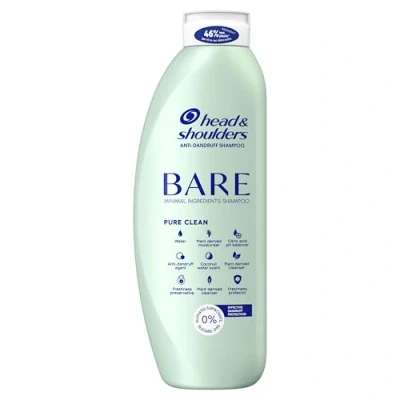 Image of Head &amp; Shoulders Bare Pure Clean Anti dandruff Shampoo. Minimal Ingredients for Oily Scalp. 400 ml
